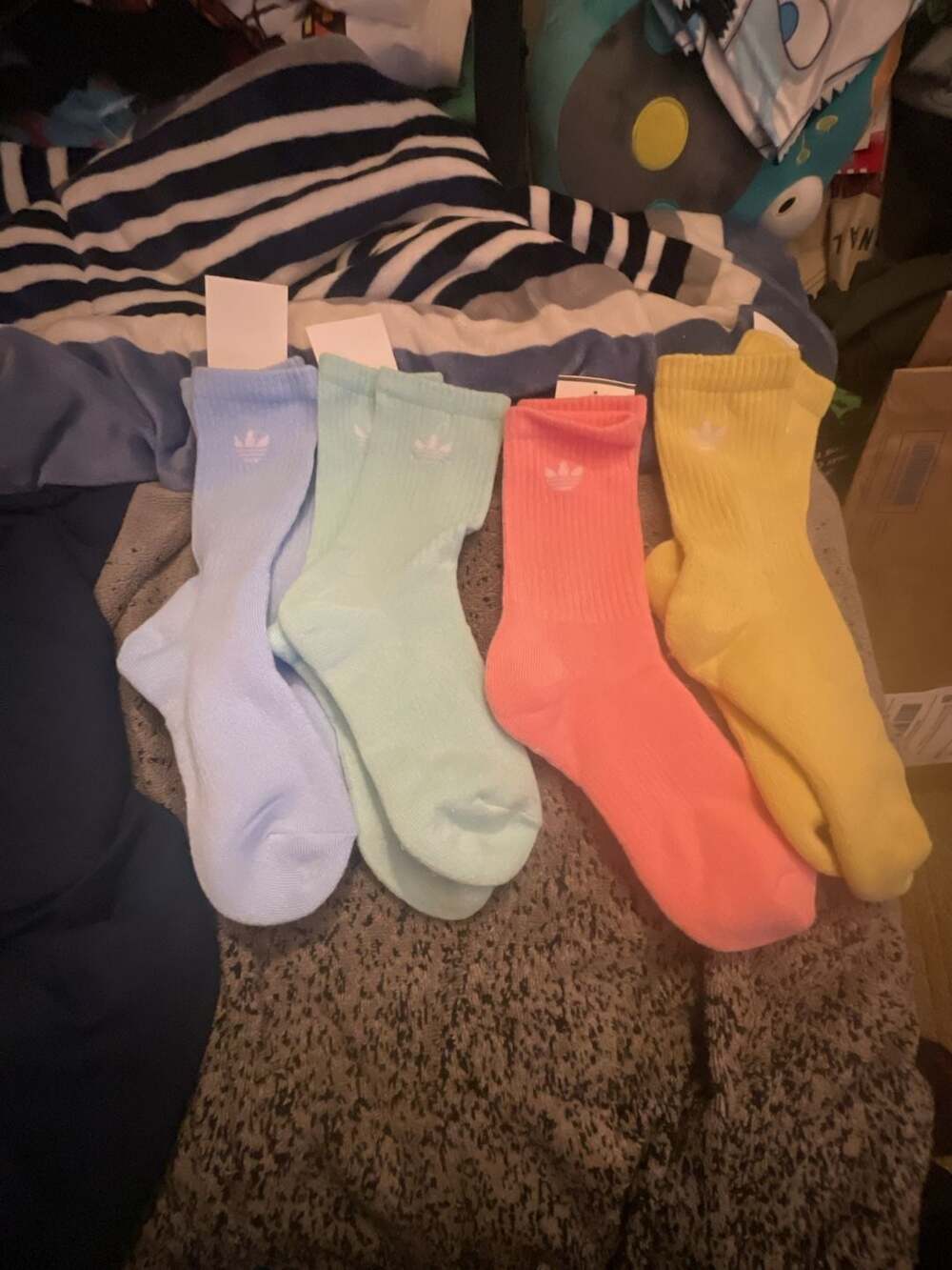 Adidas Originals Trefoil Pastel Crew Socks Assorted Colors